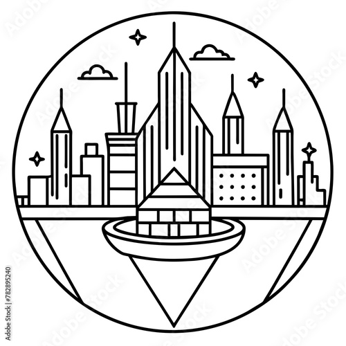        Future city vector illustration.
