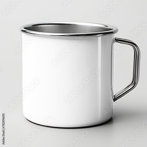 Stainless enamel mug png product mockup, transparent design