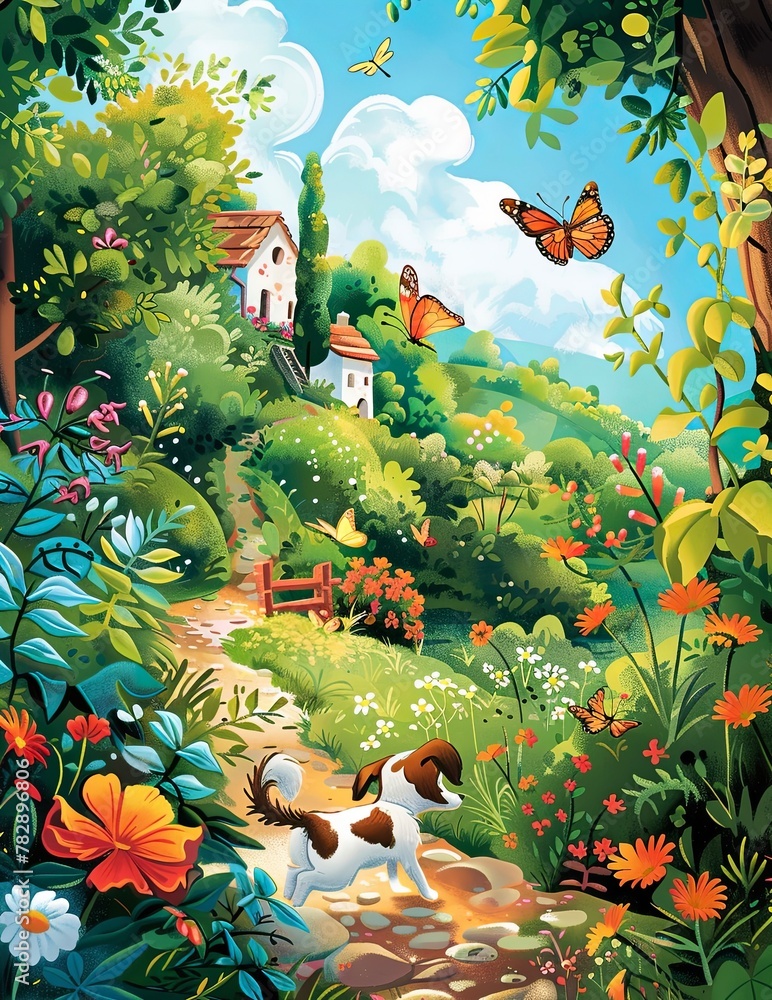 pet with landscape. pet with landscape.