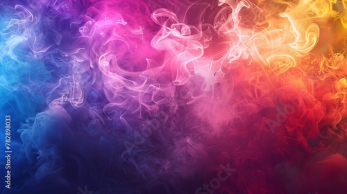 Transparent smoke in an abstract template color flyer.