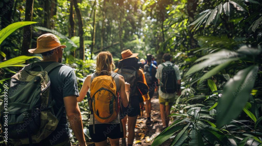 Trekking Through a Lush Green Jungle Trekking Through a Lush Green Jungle