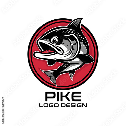 Pike Cartoon Vector Logo Design