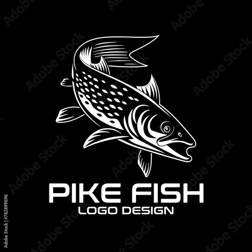 Pike Fish Vector Logo Design photo