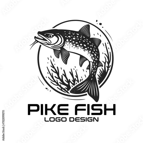 Pike Fish Vector Logo Design