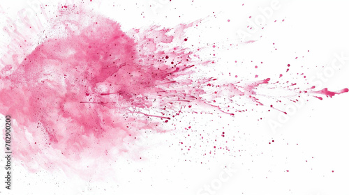 Blush pink paint splatter on a pure white background