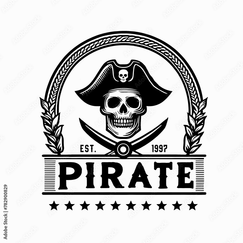 illustration logo design a captain pirate skull illustration logo design a captain pirate skull
