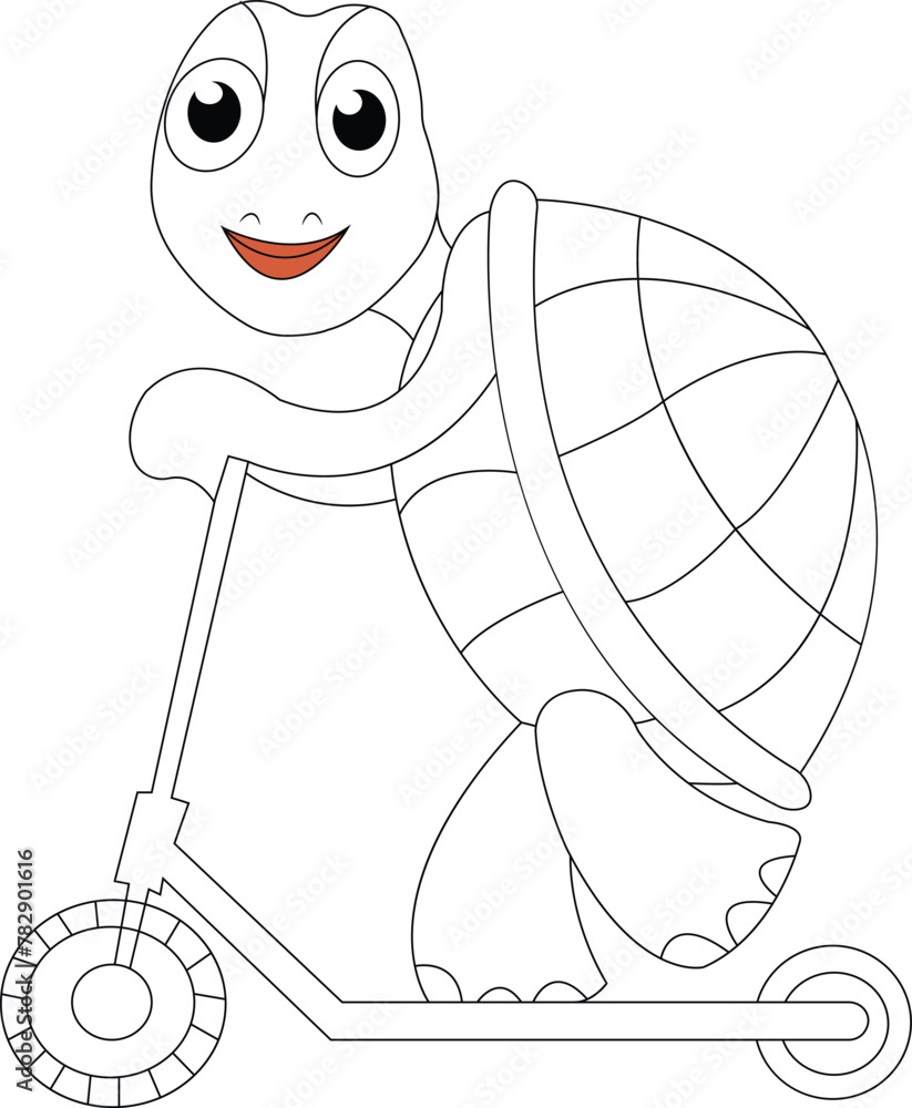 Tortoise coloring page for kids Stock Vector | Adobe Stock