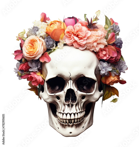 PNG Skull flower portrait plant. 