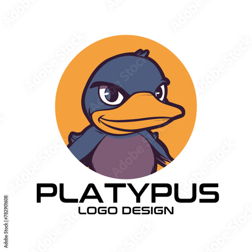 Platypus Cartoon Vector Logo Design