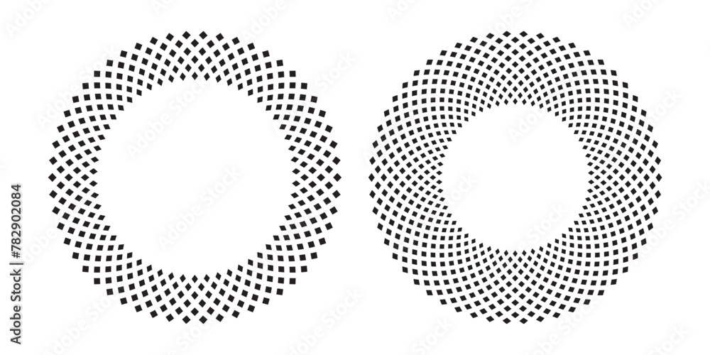 Dots Patterns for Round Frames. Set of Circular Design Elements. 