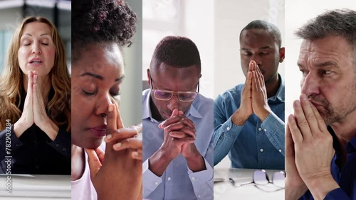 People Praying And Seeking God. Diverse Group photo