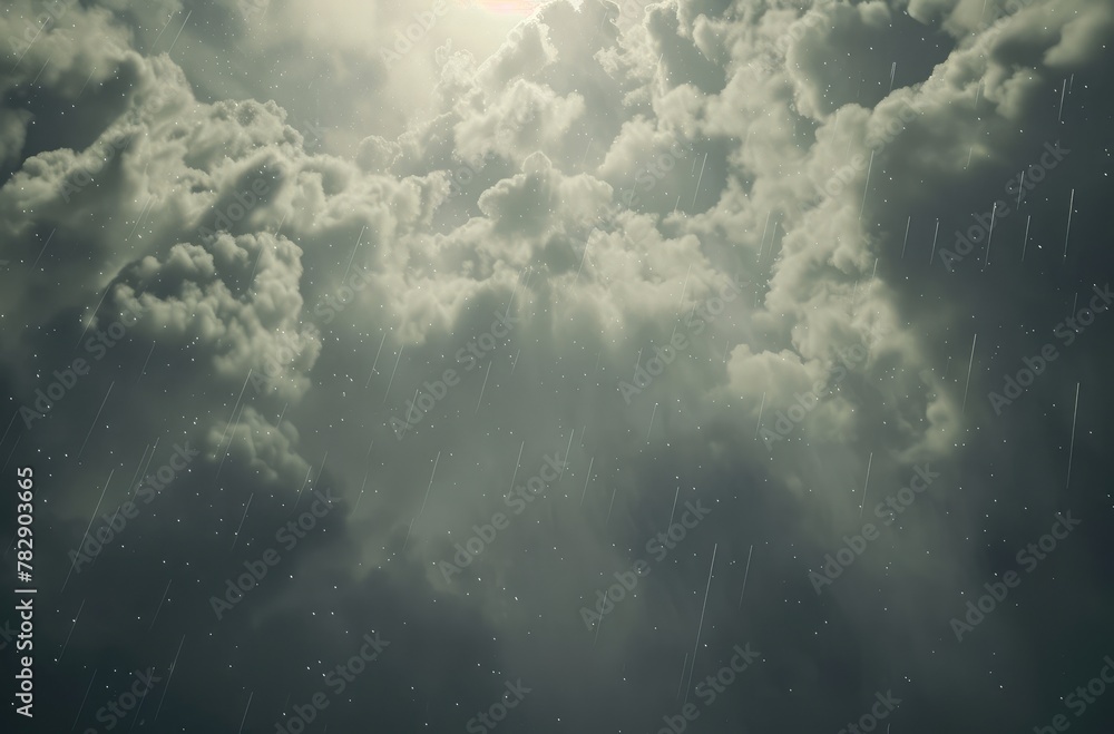 Rain Falling from Dark Stormy Clouds in Sky Rain Falling from Dark Stormy Clouds in Sky
