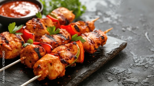 Freshly Grilled Skewered Tikka Masala with Vegetables