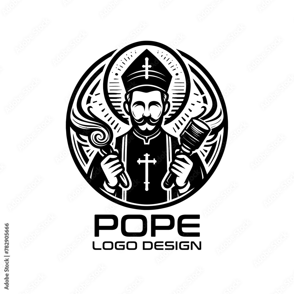 Pope Vector Logo Design Pope Vector Logo Design