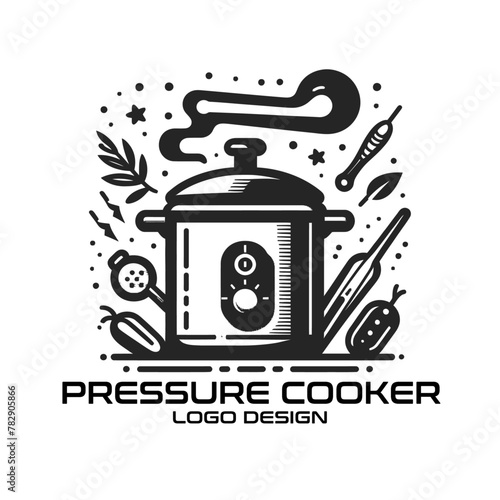Pressure Cooker Vector Logo Design