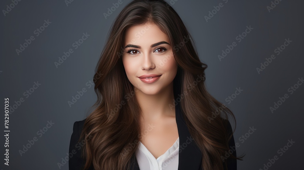 young business woman portrait, Smiling cute girl with long hair young business woman portrait, Smiling cute girl with long hair
