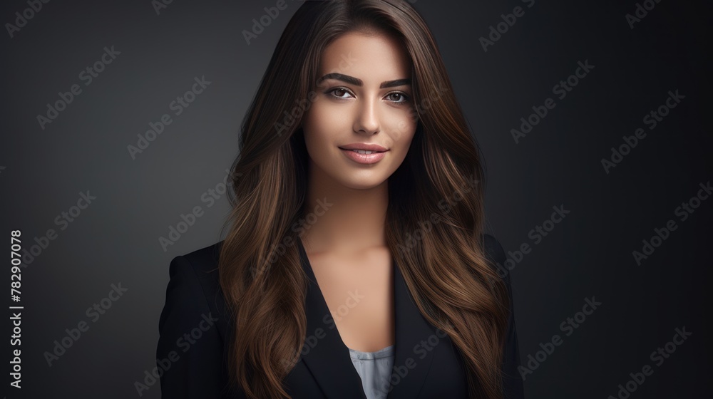 young business woman portrait, Smiling cute girl with long hair young business woman portrait, Smiling cute girl with long hair