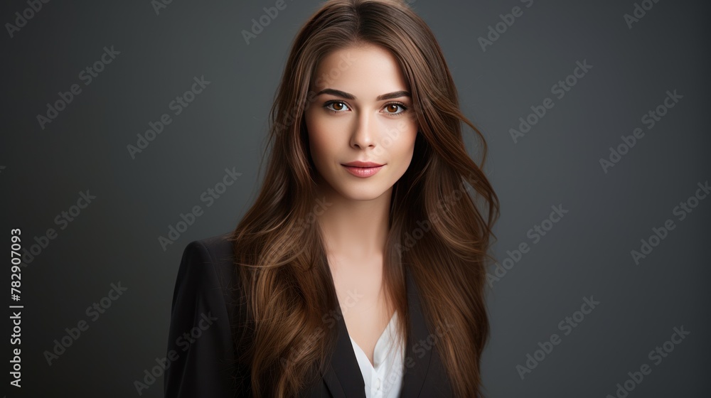 young business woman portrait, Smiling cute girl with long hair young business woman portrait, Smiling cute girl with long hair