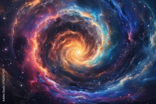 a beautiful and vibrant optical illusion of infinity in space