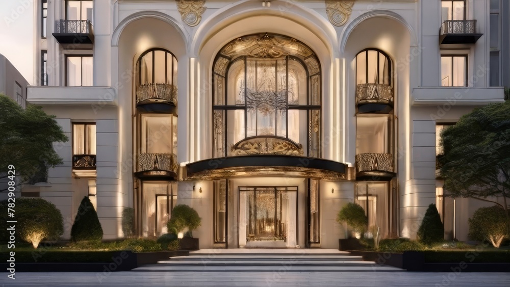 Classical luxury apartment building. Generative AI Classical luxury apartment building. Generative AI