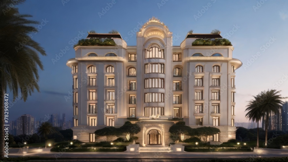 Classical luxury apartment building. Generative AI