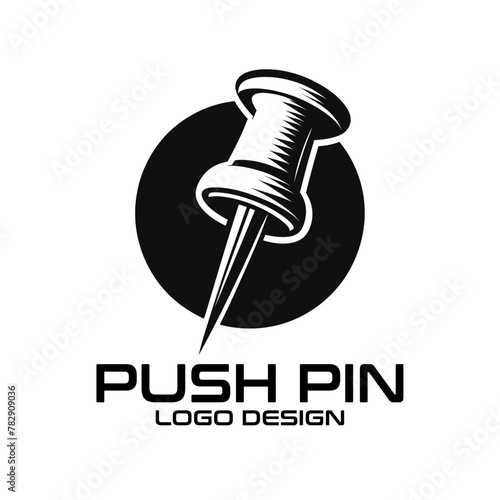 Push Pin Vector Logo Design photo