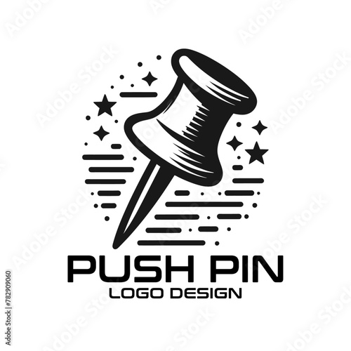 Push Pin Vector Logo Design photo