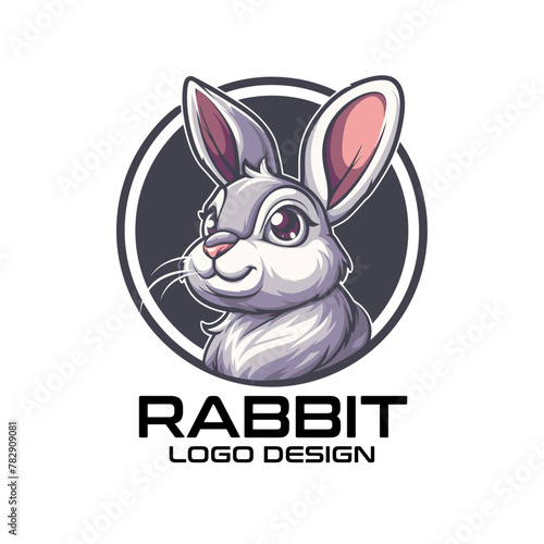 Rabbit Cartoon Vector Logo Design photo