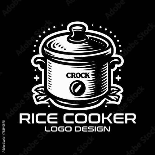 Rice Cooker Vector Logo Design photo