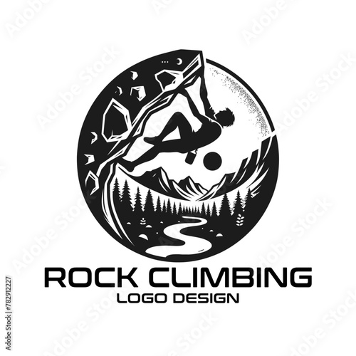 Rock Climbing Vector Logo Design
