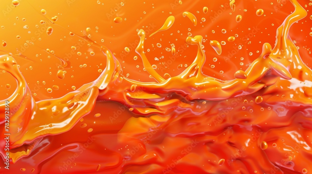 Splashes of liquid lava with red raindrops. Abstract background with splatters of molten magma. Liquid texture with rising bubbles, realistic modern illustration. Splashes of liquid lava with red raindrops. Abstract background with splatters of molten magma. Liquid texture with rising bubbles, realistic modern illustration.