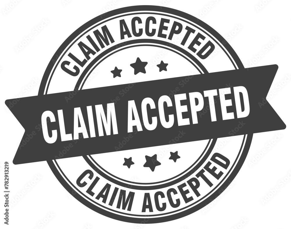 claim accepted stamp. claim accepted label on transparent background. round sign