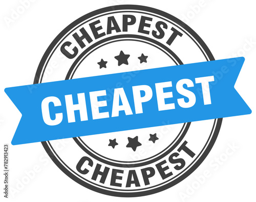 cheapest stamp. cheapest label on transparent background. round sign