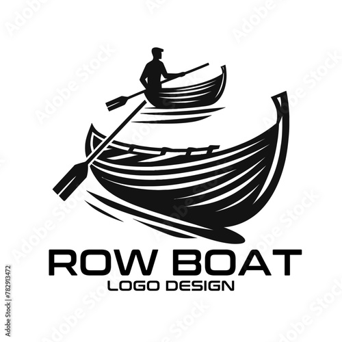 Row Boat Vector Logo Design photo