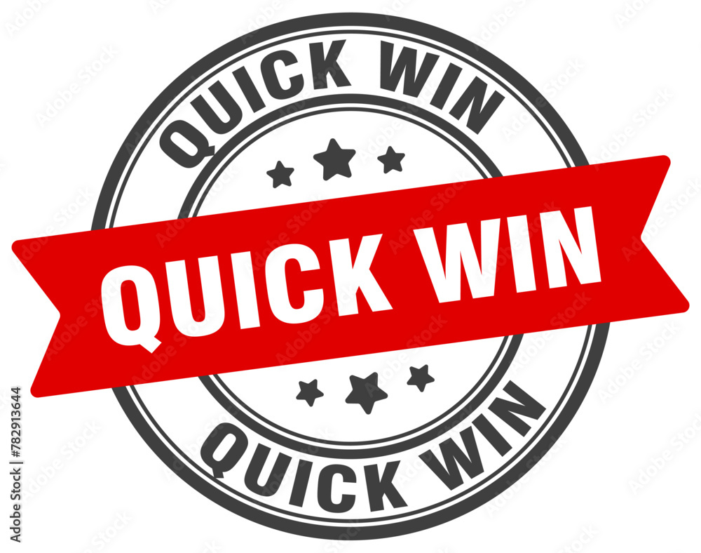 quick win stamp. quick win label on transparent background. round sign