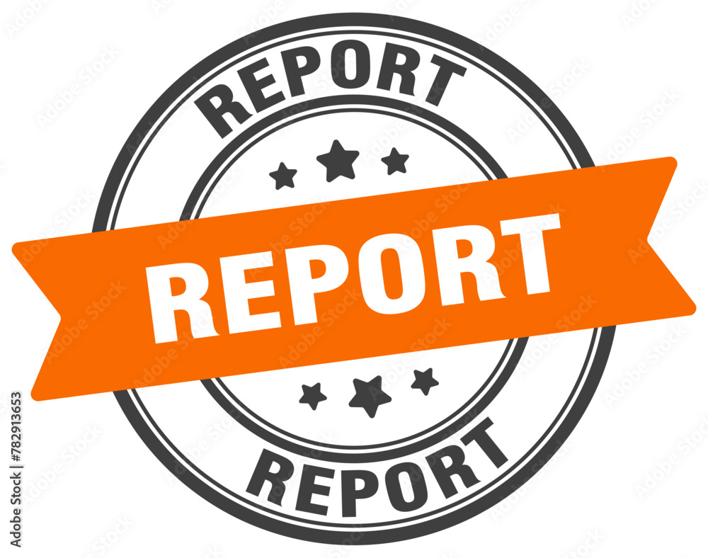Fototapeta premium report stamp. report label on transparent background. round sign