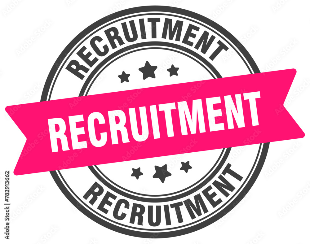 recruitment stamp. recruitment label on transparent background. round sign