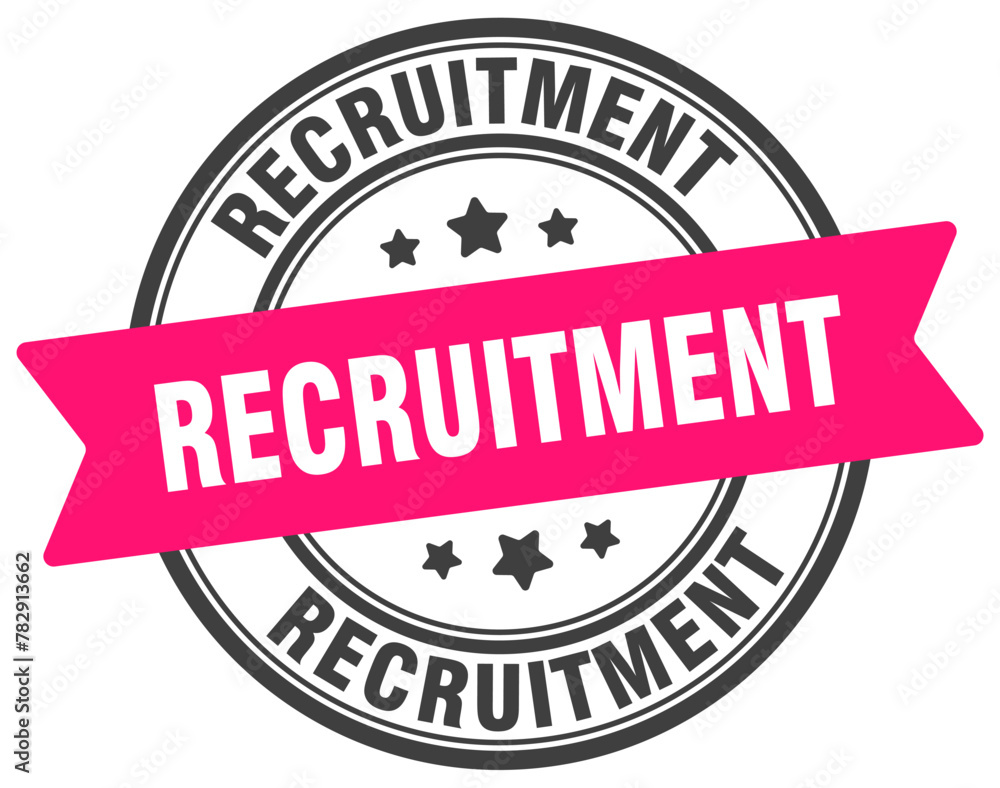 Fototapeta premium recruitment stamp. recruitment label on transparent background. round sign