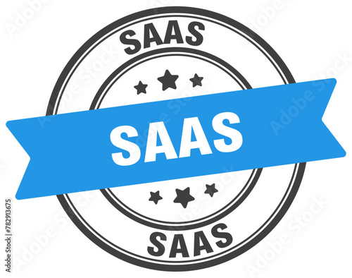 saas stamp. saas label on transparent background. round sign