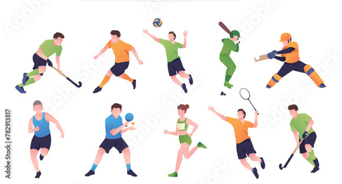 Vibrant illustrations depict various Olympic and fitness activities  showing athletes performing different sports.