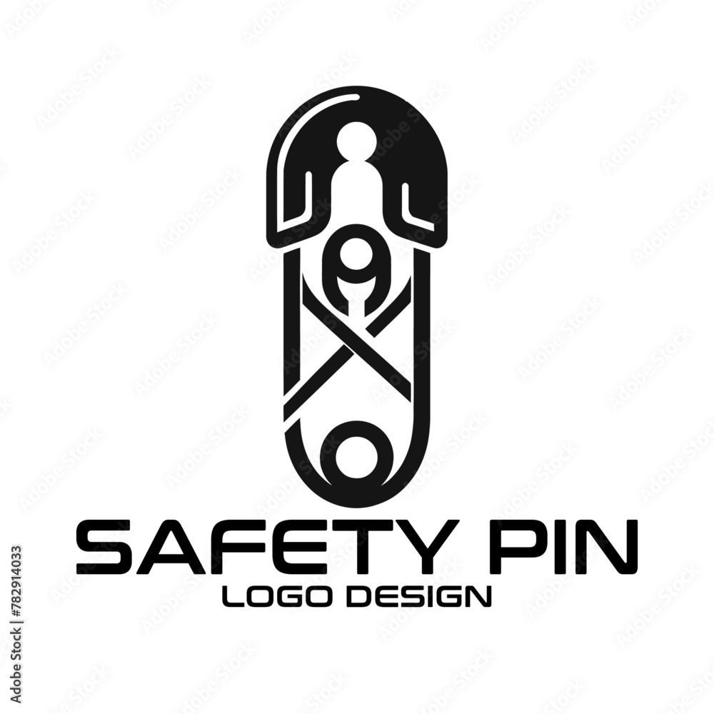 Safety Pin Vector Logo Design Safety Pin Vector Logo Design