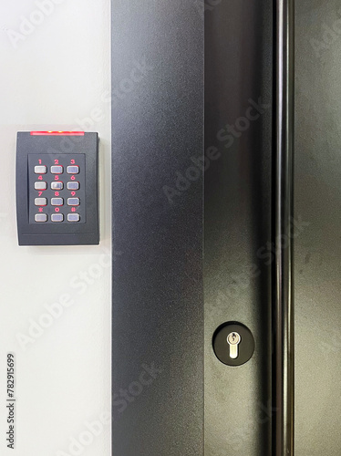 Locked door with electronic access control