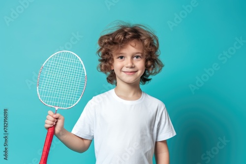 The Little Boy with a Big Badminton Racket Fictional Character Created by Generative AI.