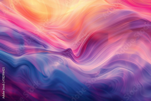 close up horizontal image of an abstract glowing and silky waves background