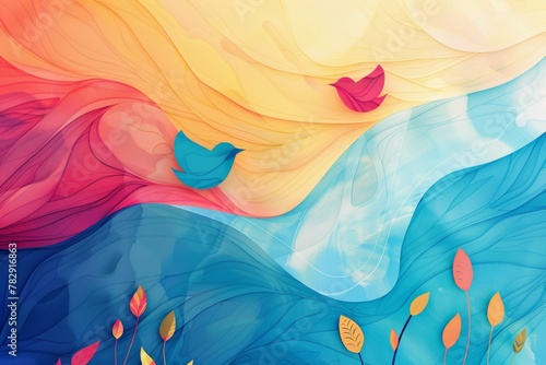 abstract background for Bird Day  photo