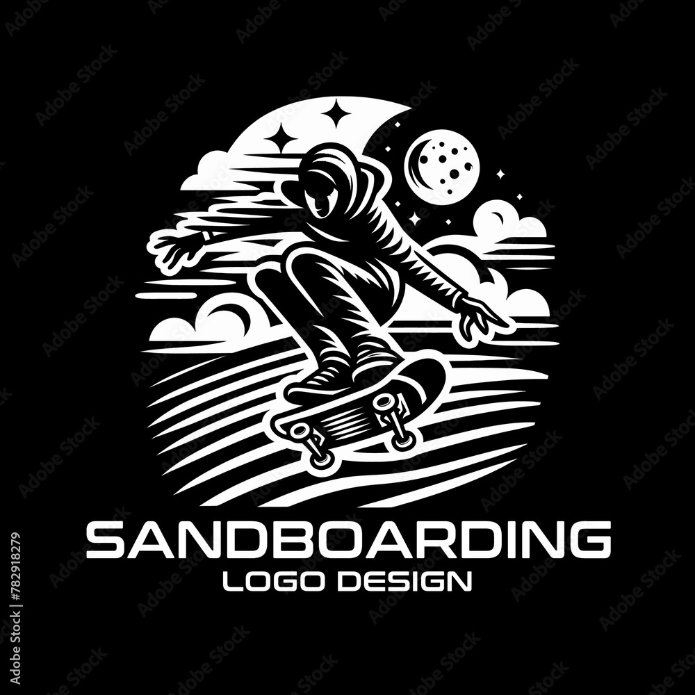 Sandboarding Vector Logo Design Sandboarding Vector Logo Design