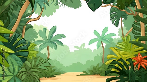 AI generated illustration of a lush jungle with abundant trees and foliage