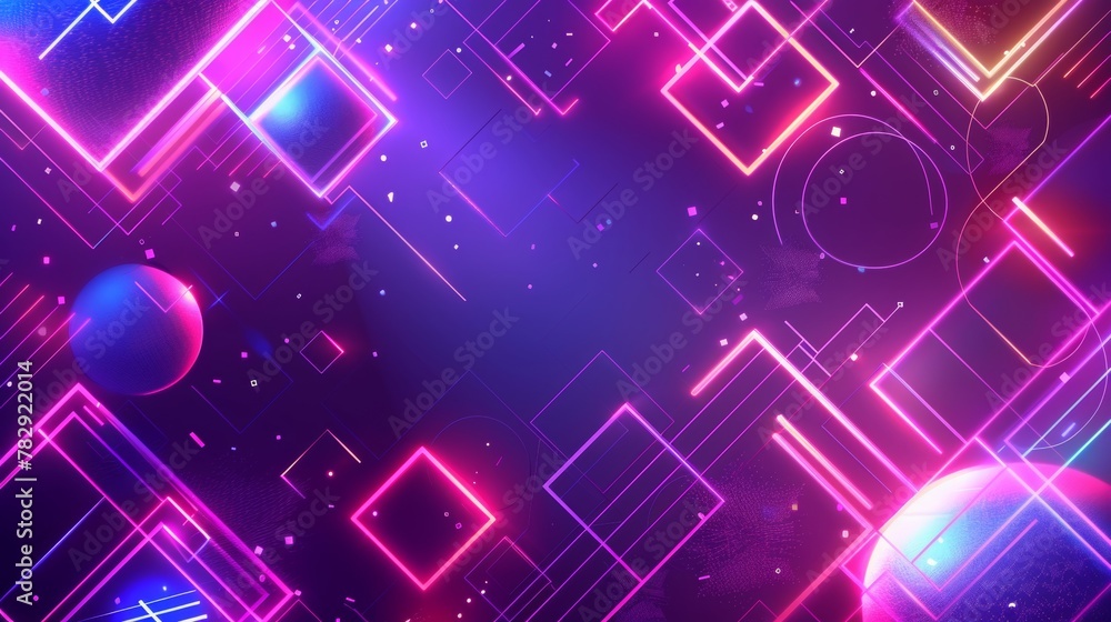 a neon background, purple, glowing, geometric shapes a neon background, purple, glowing, geometric shapes
