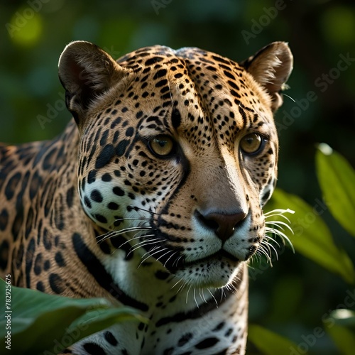 AI generated illustration of a Brazilian Jaguar in a jungle