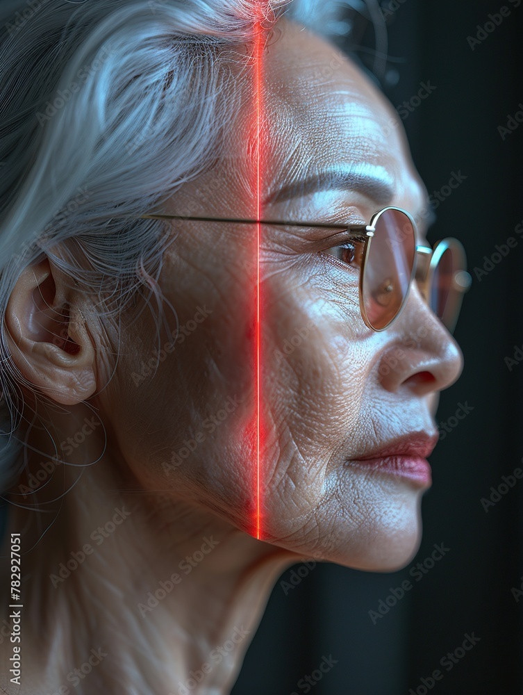 Dramatic before and after of anti-aging skin treatmen Dramatic before and after of anti-aging skin treatmen